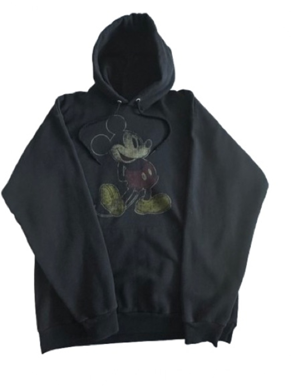 Disney by Hanes Man L Black Hoodie with Mickey Graphic Long Sleeves Cotton Blend - Picture 3 of 10